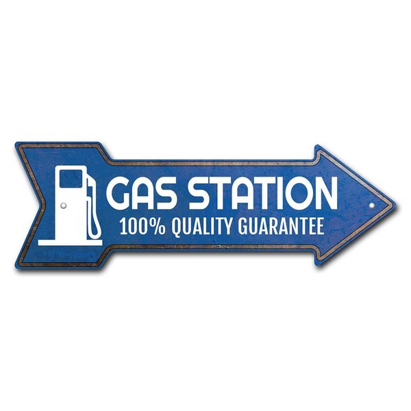 Signmission Gas Station Arrow Sign Funny Home Decor 36in Wide P-ARROW12-999851